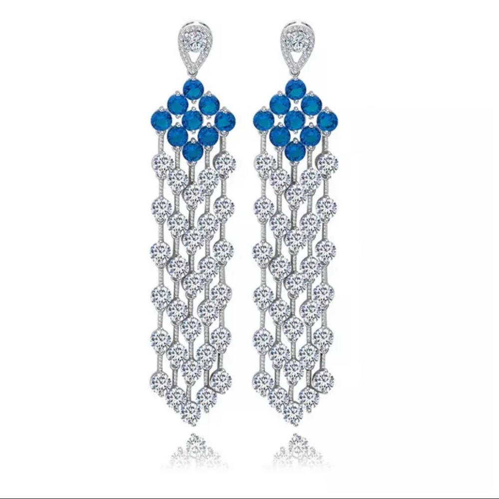 Swarovski Crystals The Zarynnah Long Earrings - Picture 1 of 7